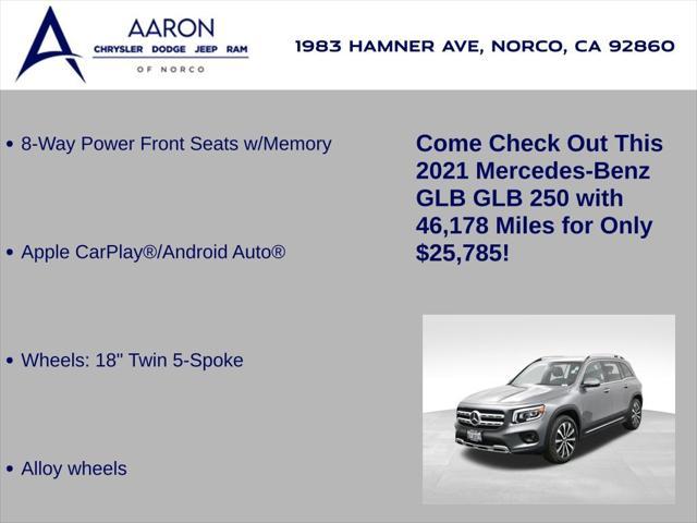used 2021 Mercedes-Benz GLB 250 car, priced at $25,785