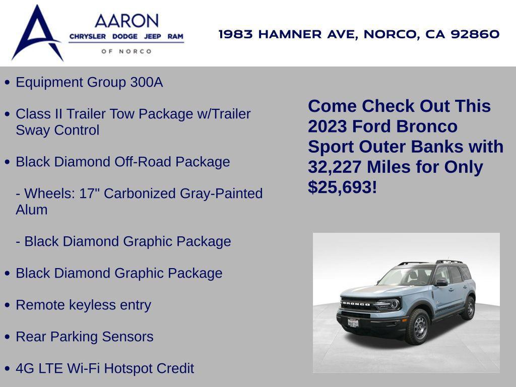 used 2023 Ford Bronco Sport car, priced at $25,693