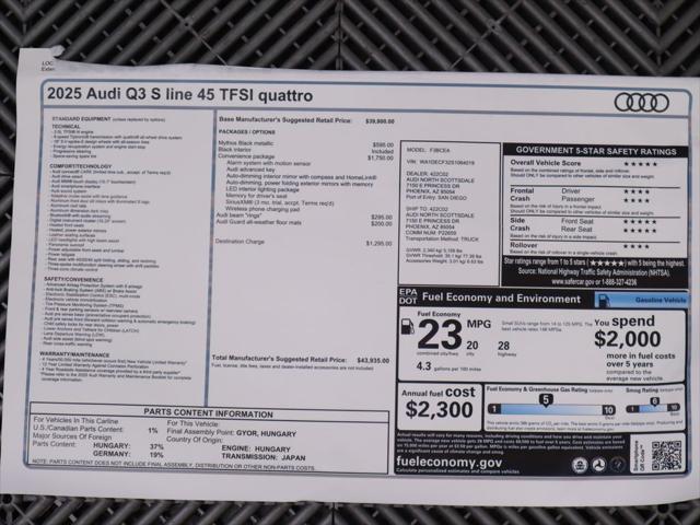 new 2025 Audi Q3 car, priced at $43,935