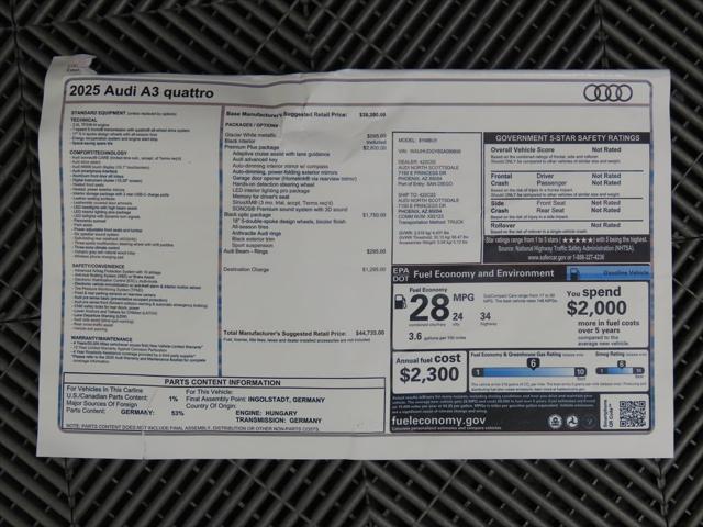 new 2025 Audi A3 car, priced at $44,735