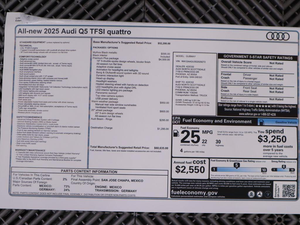 used 2025 Audi Q5 car, priced at $60,635