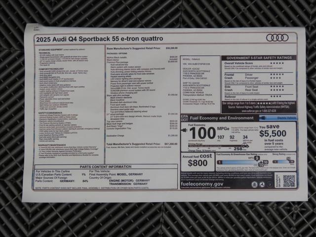 new 2025 Audi Q4 e-tron Sportback car, priced at $60,480