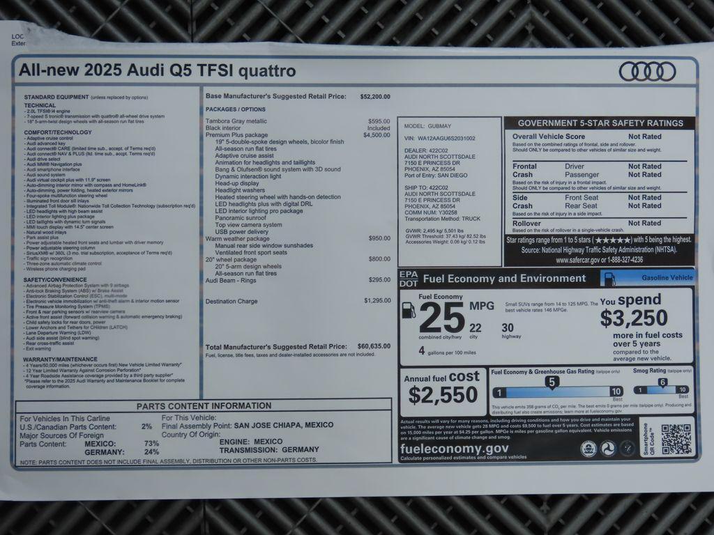 used 2025 Audi Q5 car, priced at $60,635
