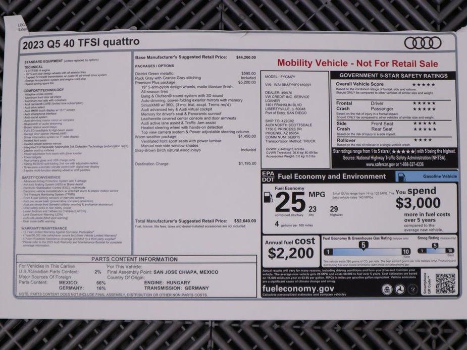 used 2023 Audi Q5 car, priced at $48,425