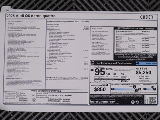 new 2025 Audi Q6 e-tron car, priced at $75,685
