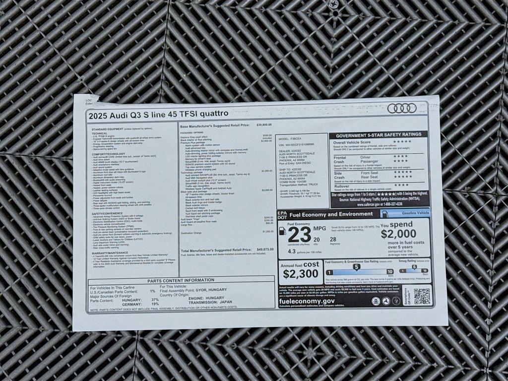 new 2025 Audi Q3 car, priced at $49,075