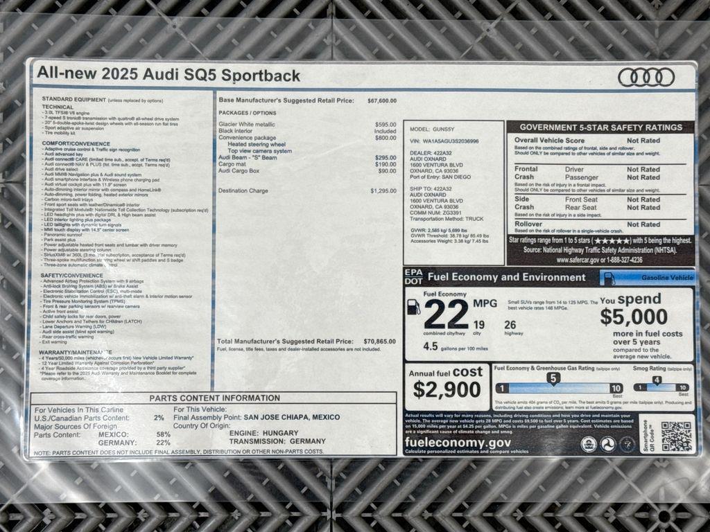 new 2025 Audi SQ5 car