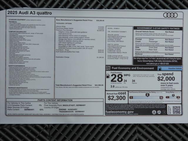 new 2025 Audi A3 car, priced at $42,590