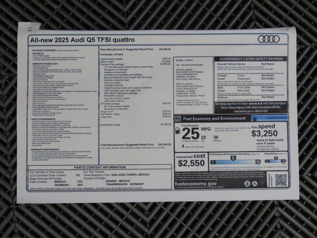 new 2025 Audi Q5 car, priced at $60,200