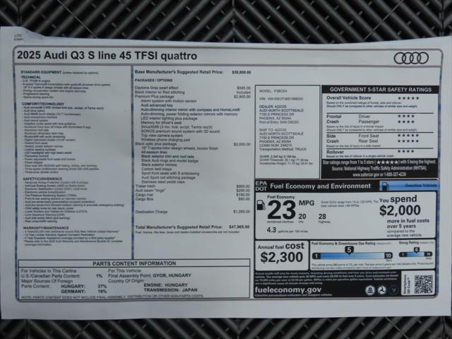 new 2025 Audi Q3 car, priced at $47,965