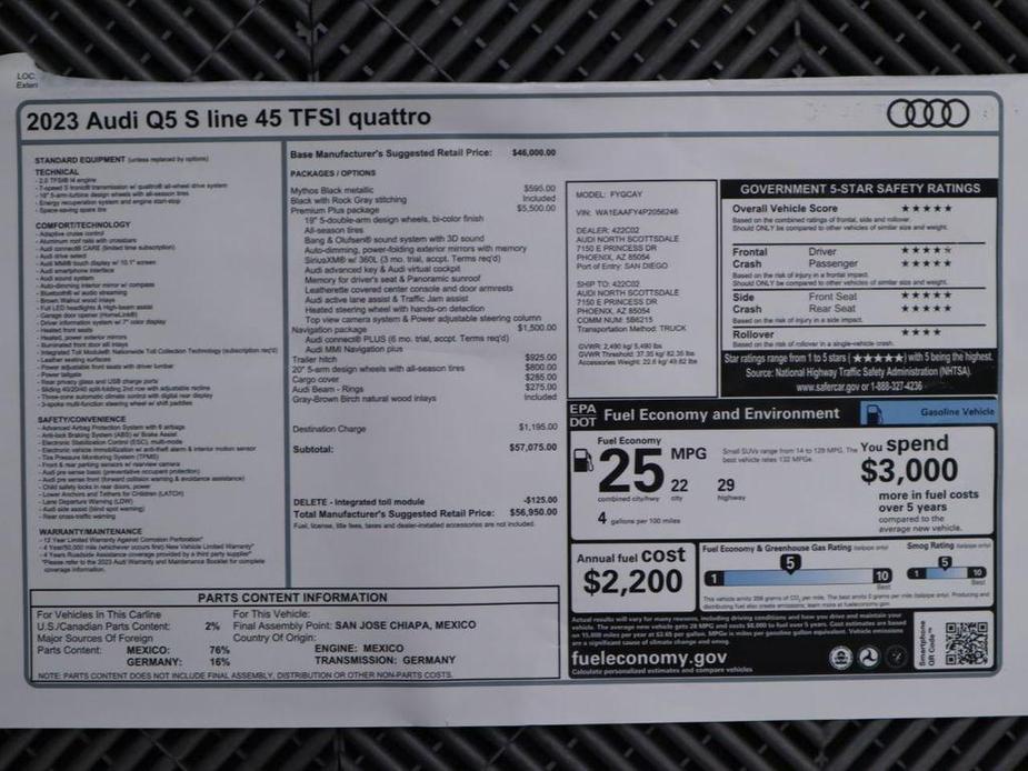 used 2023 Audi Q5 car, priced at $44,422