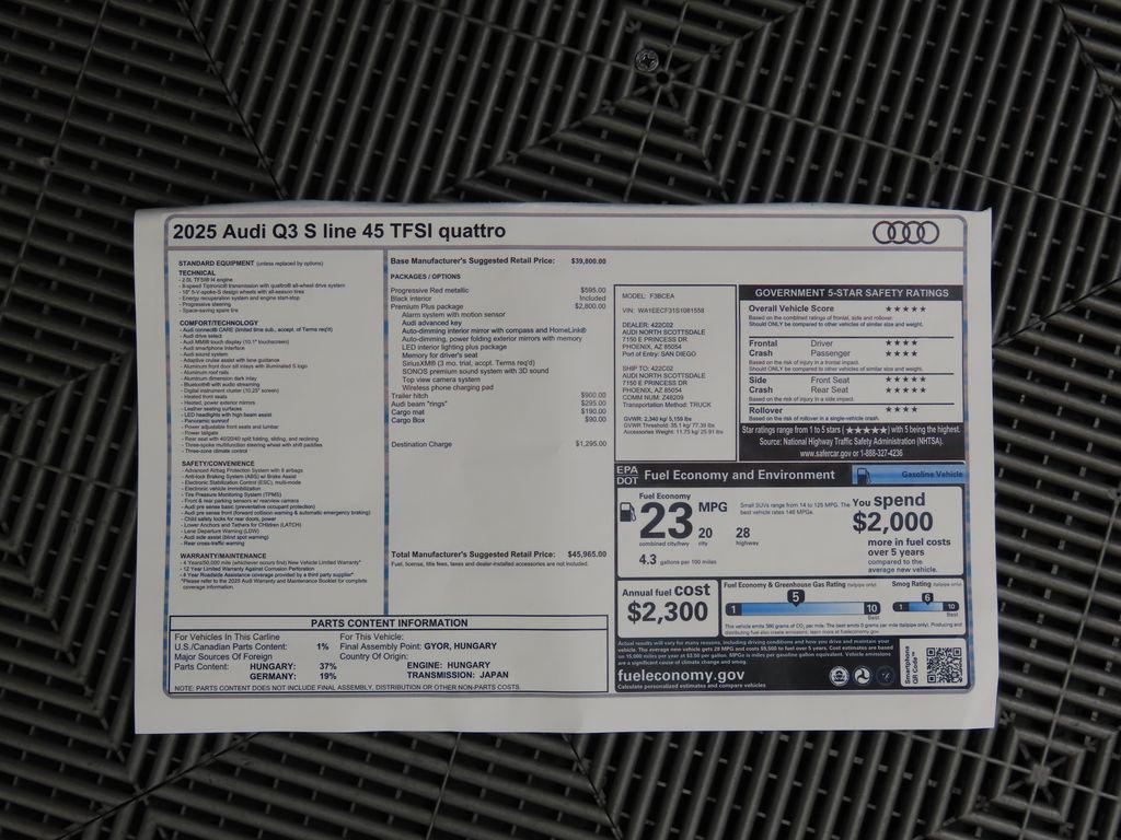 new 2025 Audi Q3 car, priced at $45,965