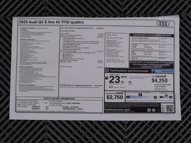 new 2025 Audi Q3 car, priced at $45,190