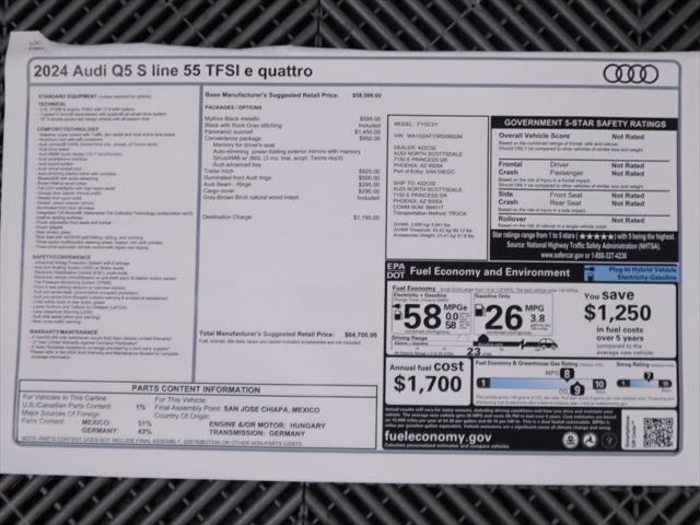 used 2024 Audi Q5 e car, priced at $48,758