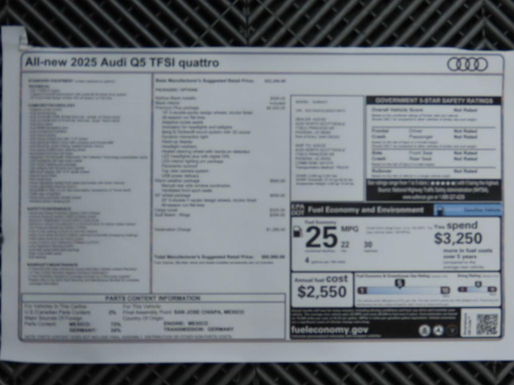 new 2025 Audi Q5 car, priced at $60,960
