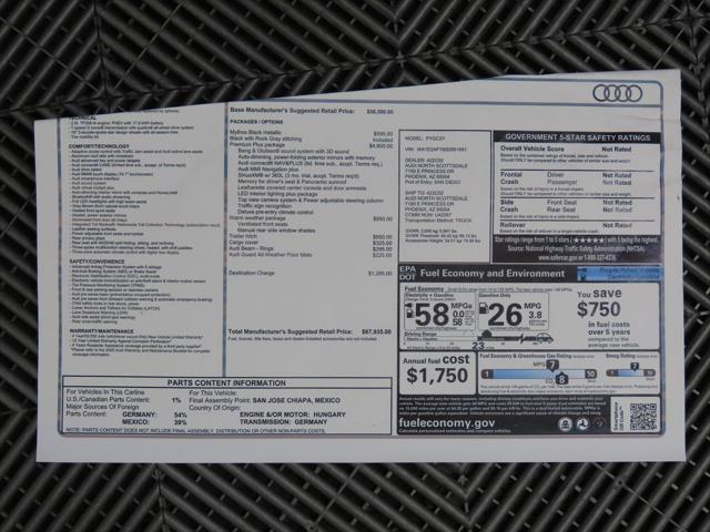 new 2025 Audi Q5 car, priced at $67,935