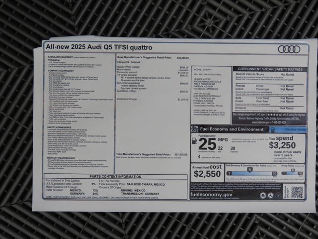 new 2025 Audi Q5 car, priced at $57,435
