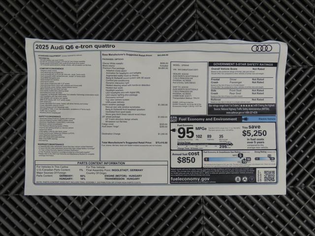 new 2025 Audi Q6 e-tron car, priced at $75,410