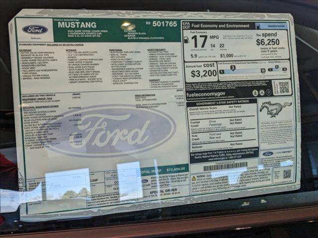 new 2024 Ford Mustang car, priced at $73,449
