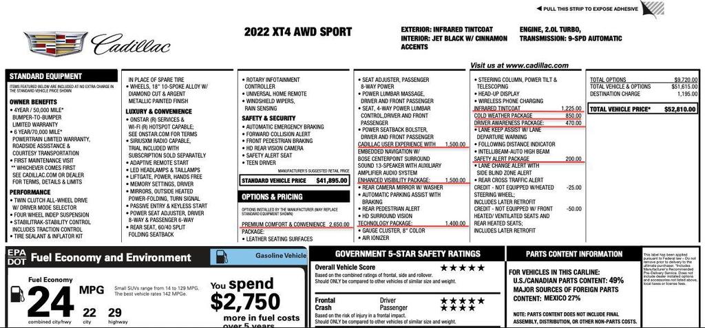 used 2022 Cadillac XT4 car, priced at $23,995