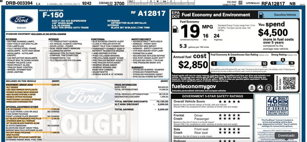 used 2024 Ford F-150 car, priced at $40,995