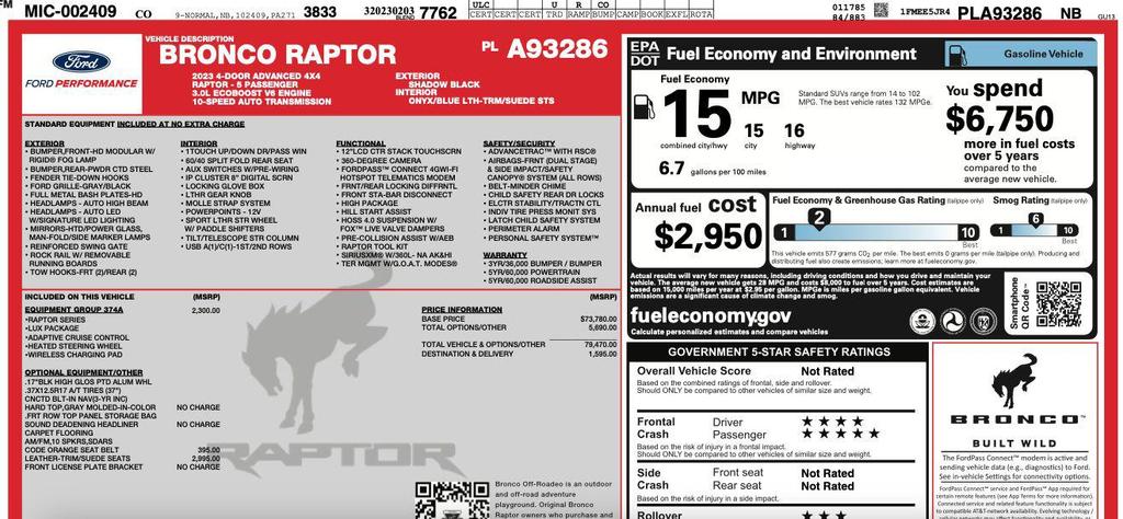 used 2023 Ford Bronco car, priced at $55,995