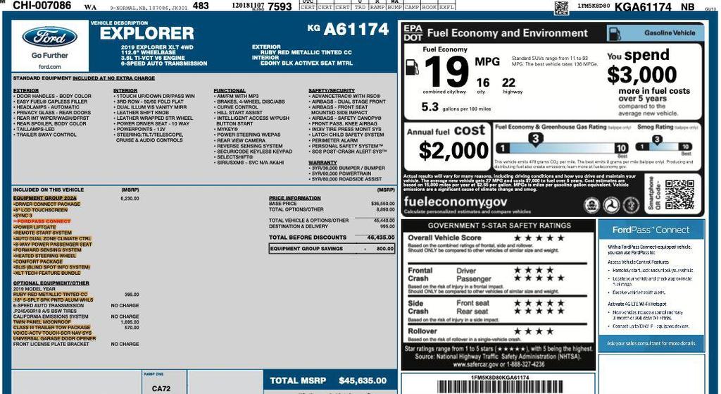 used 2019 Ford Explorer car, priced at $17,595