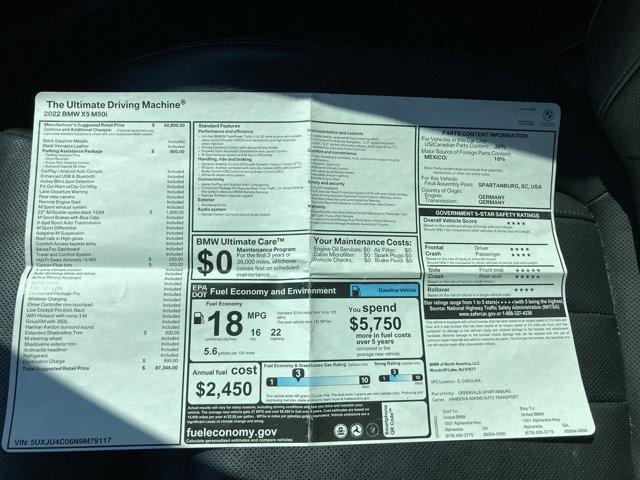 used 2022 BMW X5 car, priced at $51,426