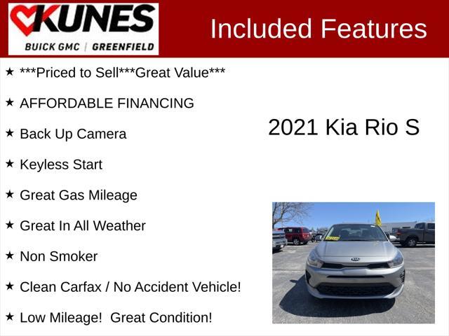 used 2021 Kia Rio car, priced at $13,399