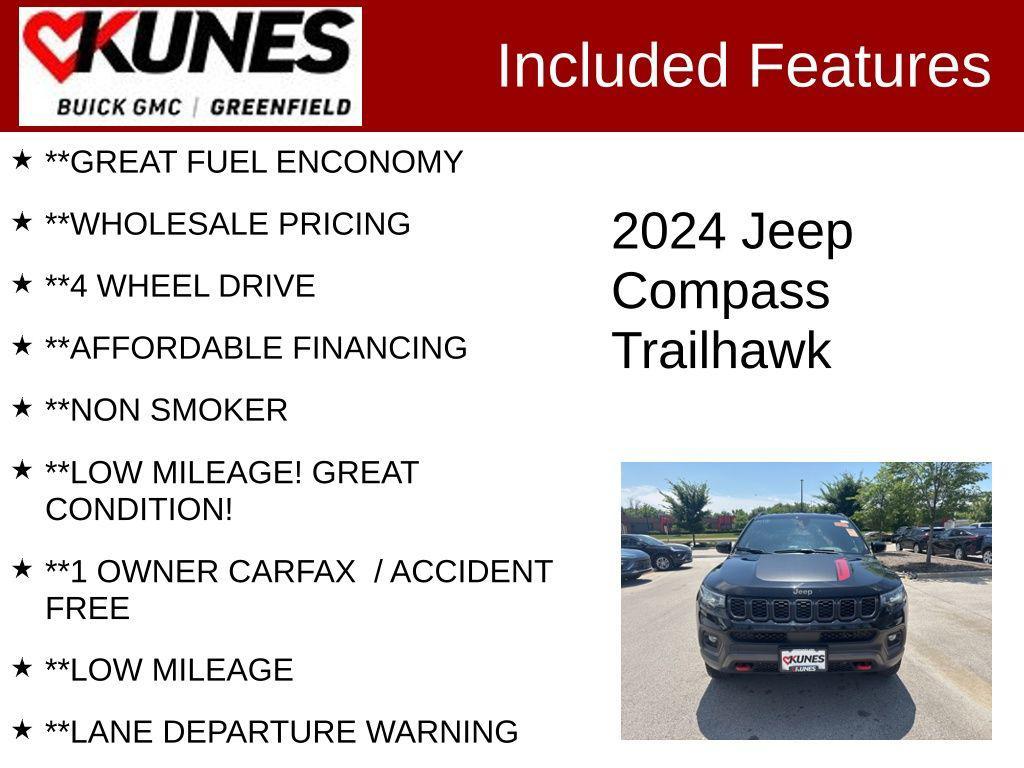 used 2024 Jeep Compass car, priced at $23,399
