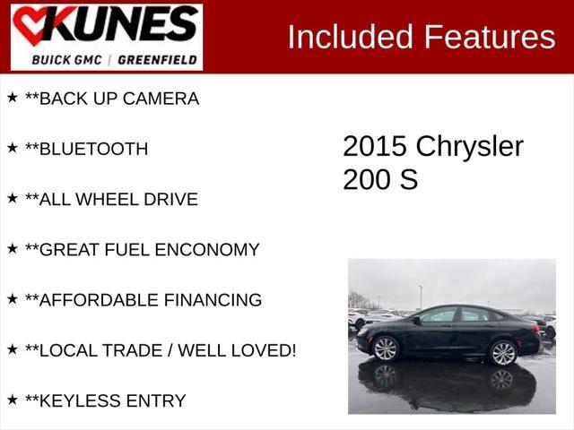 used 2015 Chrysler 200 car, priced at $8,995