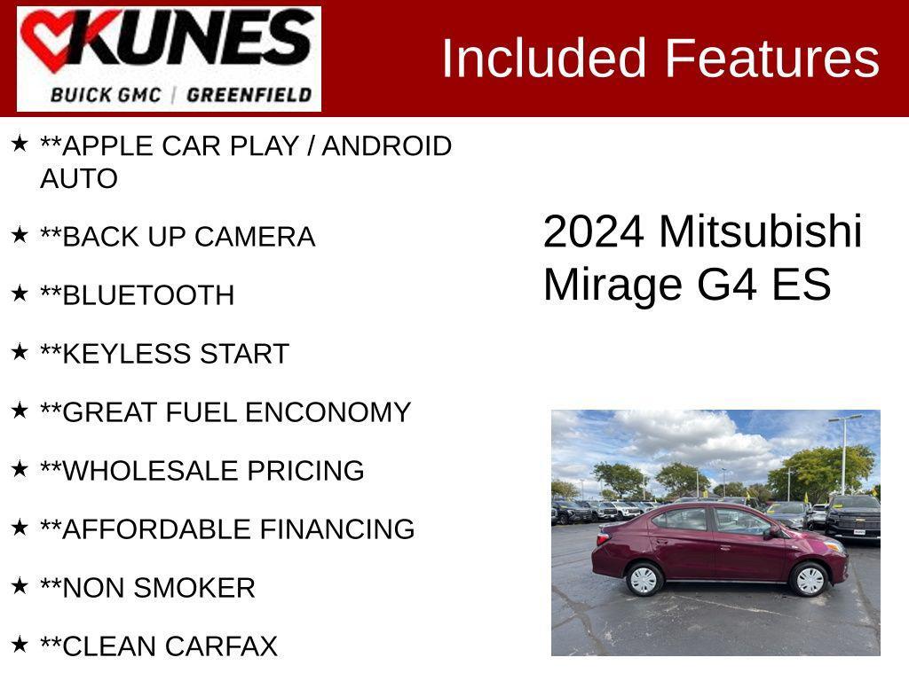 used 2024 Mitsubishi Mirage G4 car, priced at $13,995