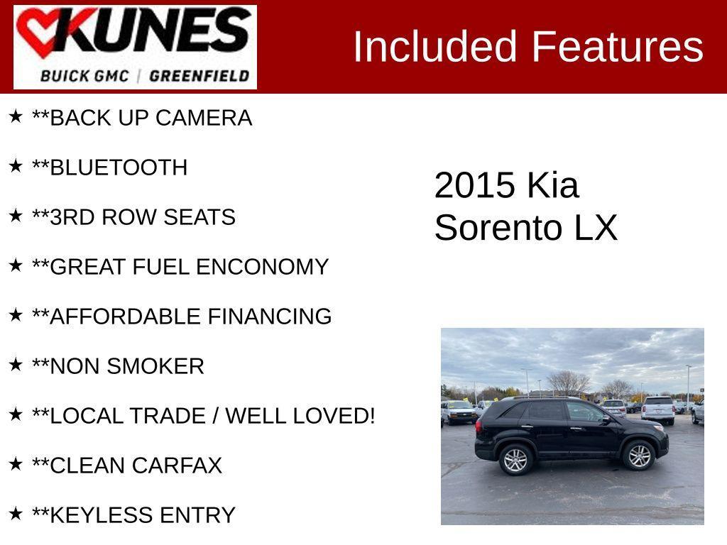 used 2015 Kia Sorento car, priced at $11,499