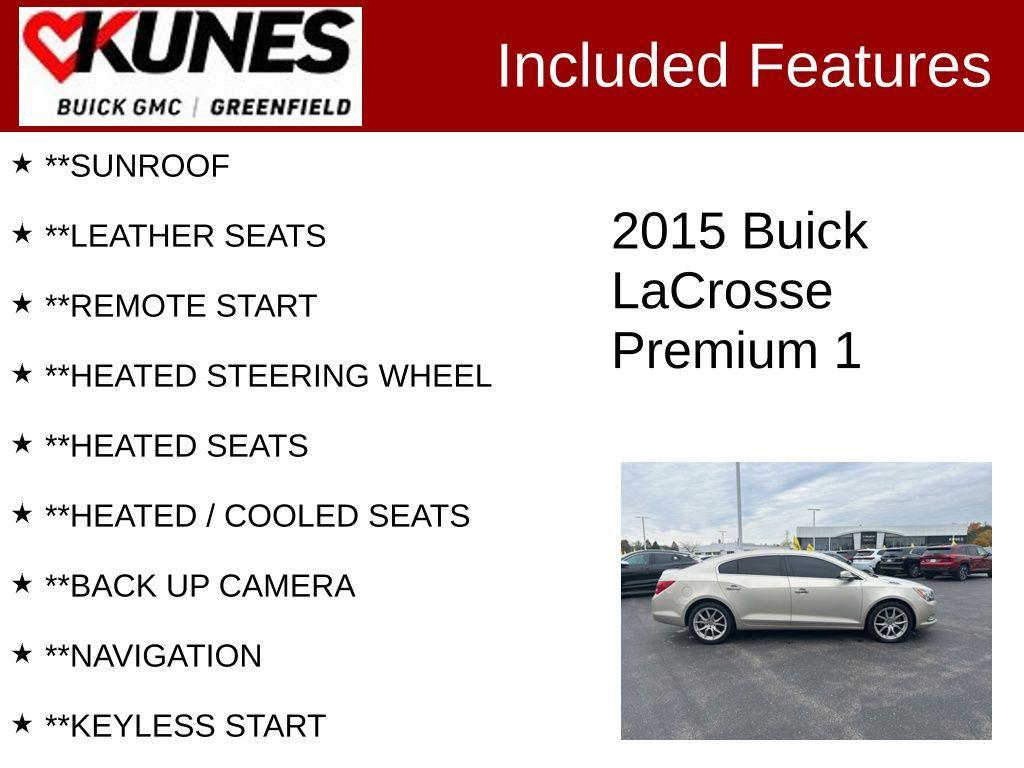 used 2015 Buick LaCrosse car, priced at $14,499