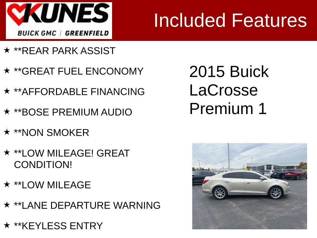 used 2015 Buick LaCrosse car, priced at $14,499