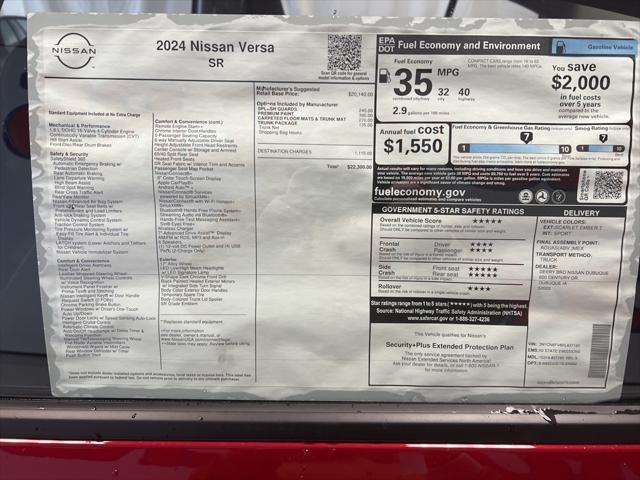 new 2024 Nissan Versa car, priced at $21,851