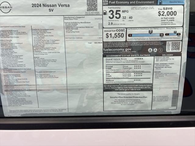 new 2024 Nissan Versa car, priced at $21,745