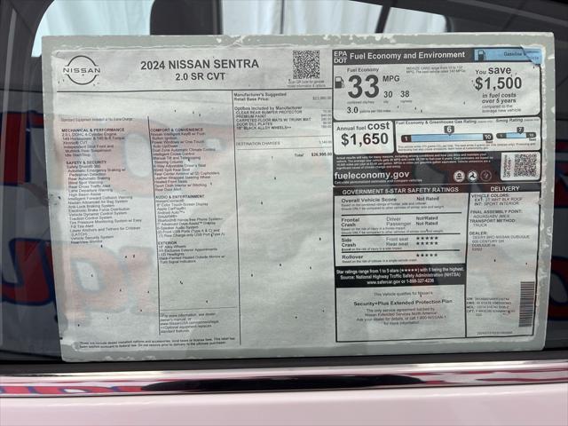 new 2024 Nissan Sentra car, priced at $25,787