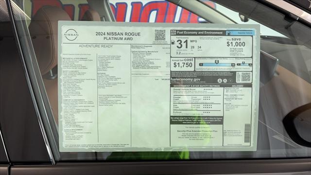 new 2024 Nissan Rogue car, priced at $41,516