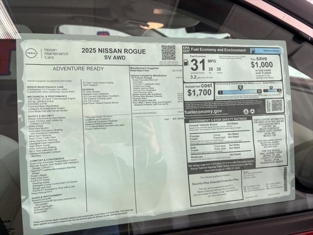 new 2025 Nissan Rogue car, priced at $32,325