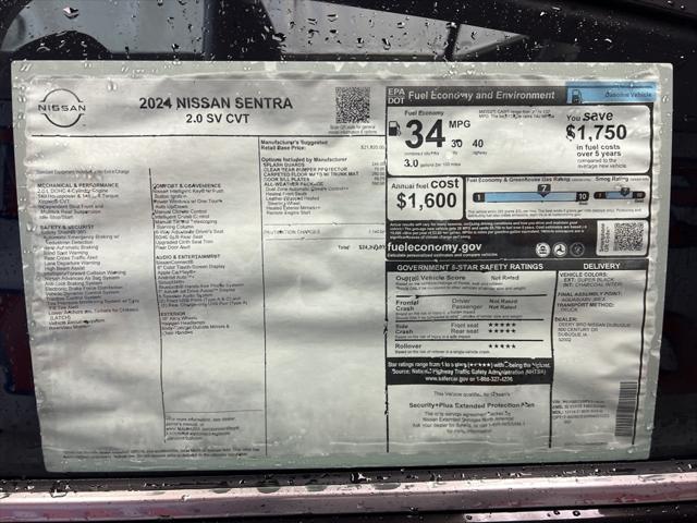 new 2024 Nissan Sentra car, priced at $23,270
