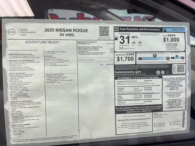 new 2025 Nissan Rogue car, priced at $33,466