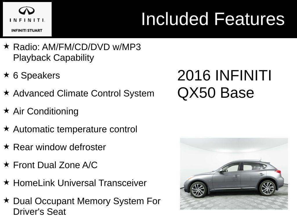 used 2016 INFINITI QX50 car, priced at $13,850