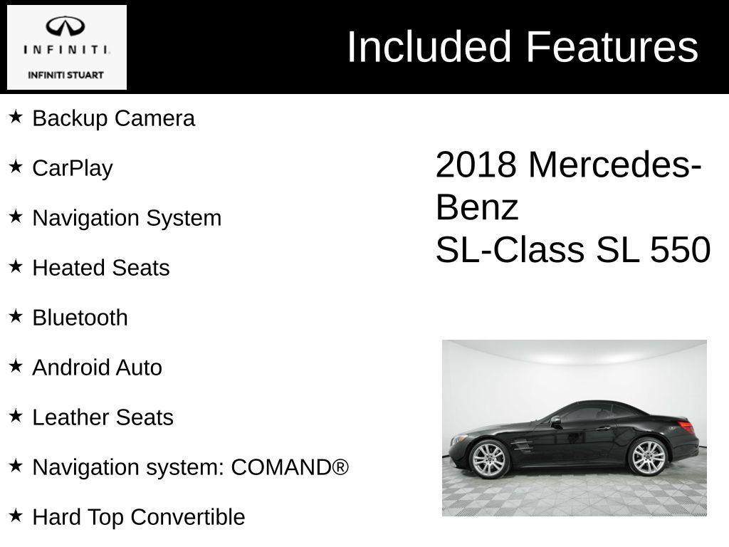 used 2018 Mercedes-Benz SL 550 car, priced at $47,784