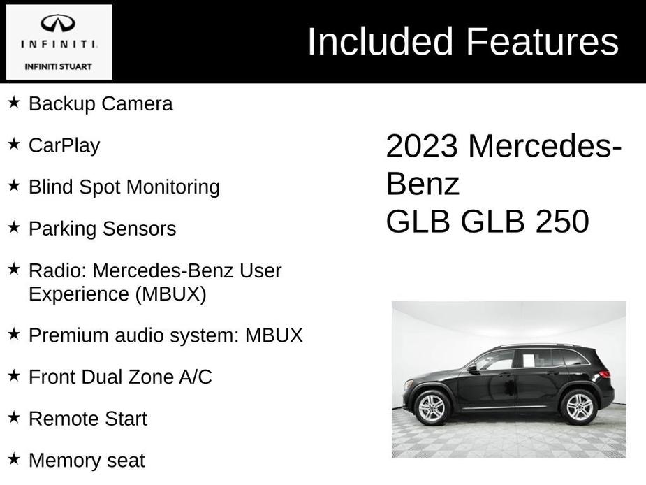 used 2023 Mercedes-Benz GLB 250 car, priced at $37,970