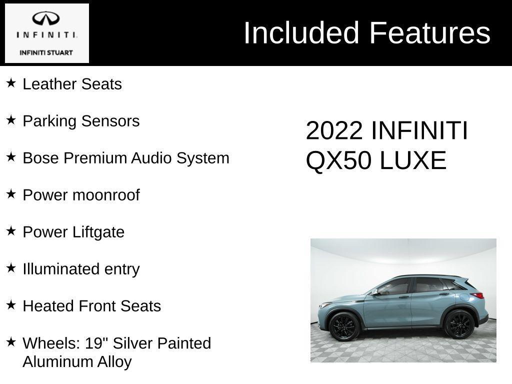 used 2022 INFINITI QX50 car, priced at $28,296