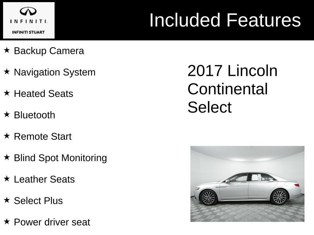 used 2017 Lincoln Continental car, priced at $13,000