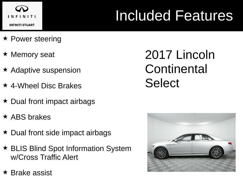 used 2017 Lincoln Continental car, priced at $13,000