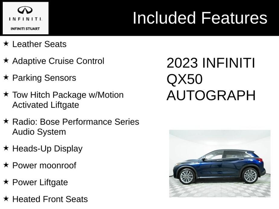 used 2023 INFINITI QX50 car, priced at $47,298