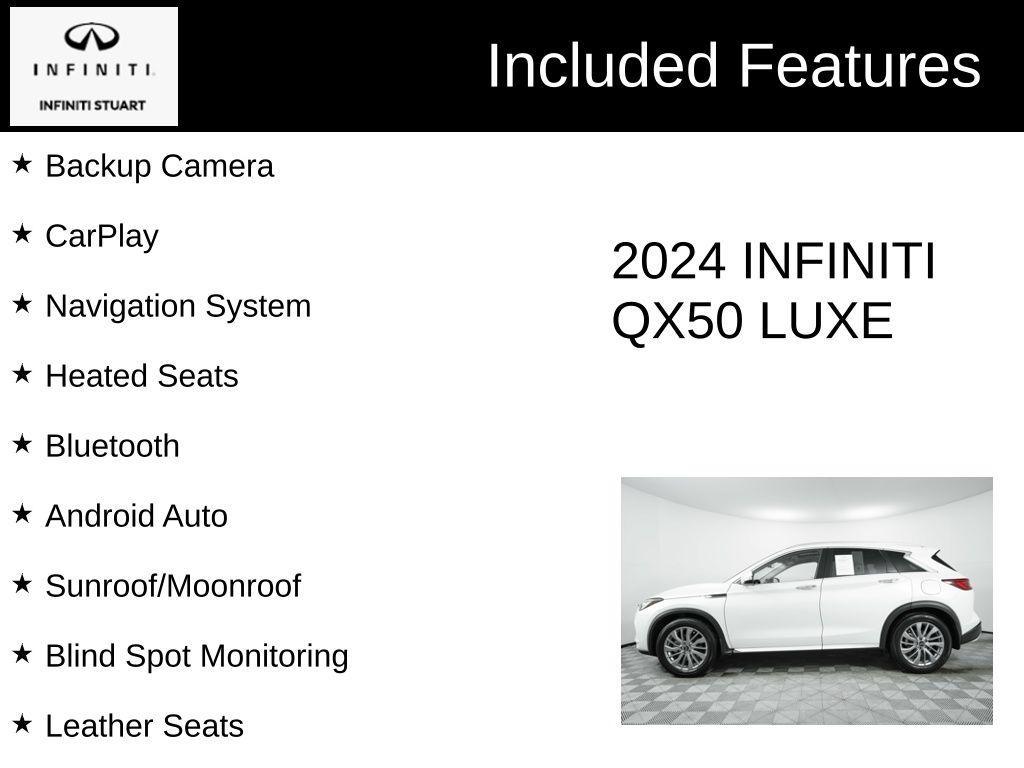 used 2024 INFINITI QX50 car, priced at $37,260